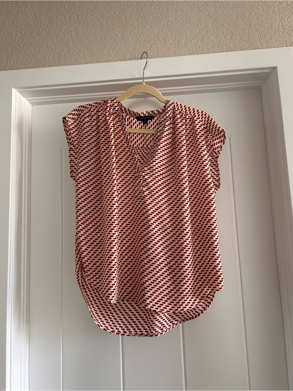 Cap Sleeve V-Neck Blouse
